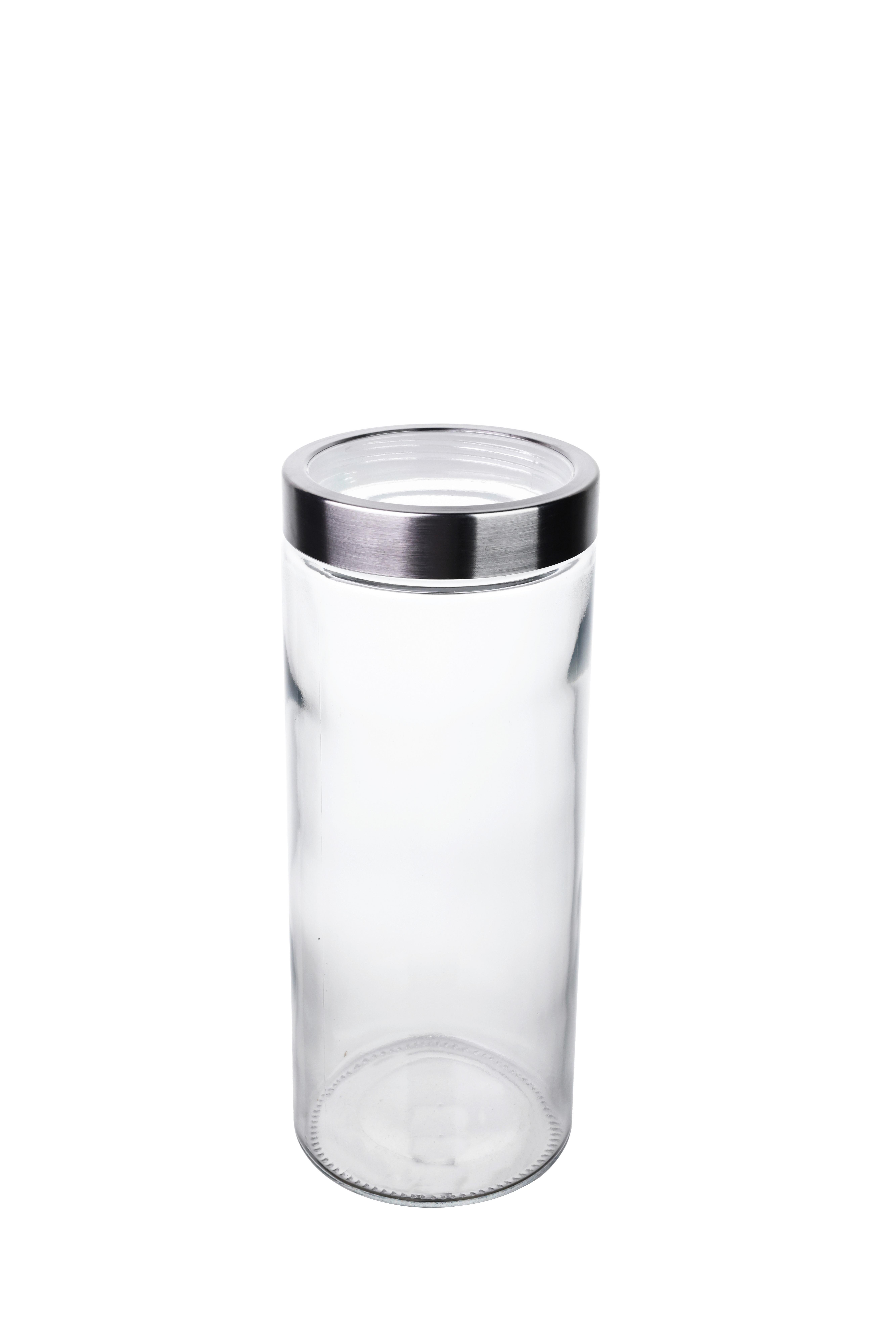 VORRATSDOSE LILIANA - Edelstahlfarben/Transparent, Basics, Glas/Kunststoff (11/27cm) - Luca Bessoni