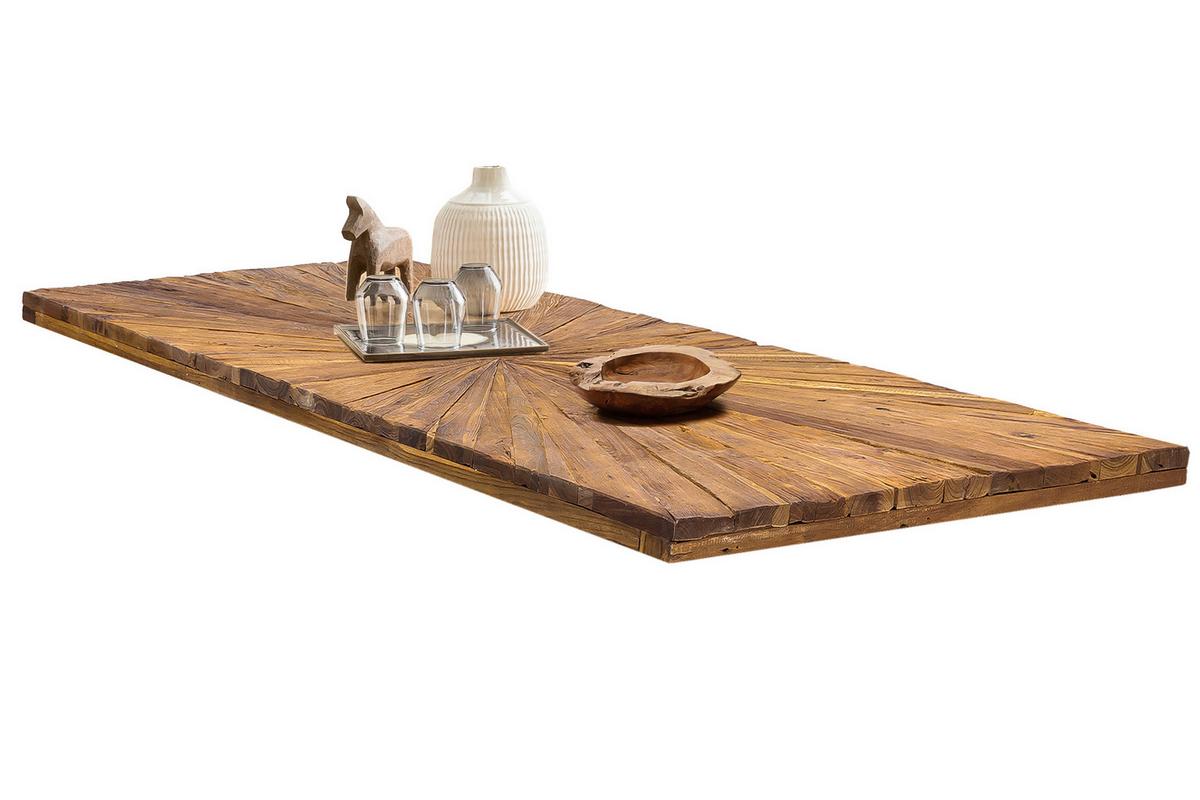 Esstisch Naturfarben /Silberfarben L: 160cm - Silberfarben/Naturfarben, MODERN, Holz/Metall (160/90/79cm) - MID.YOU