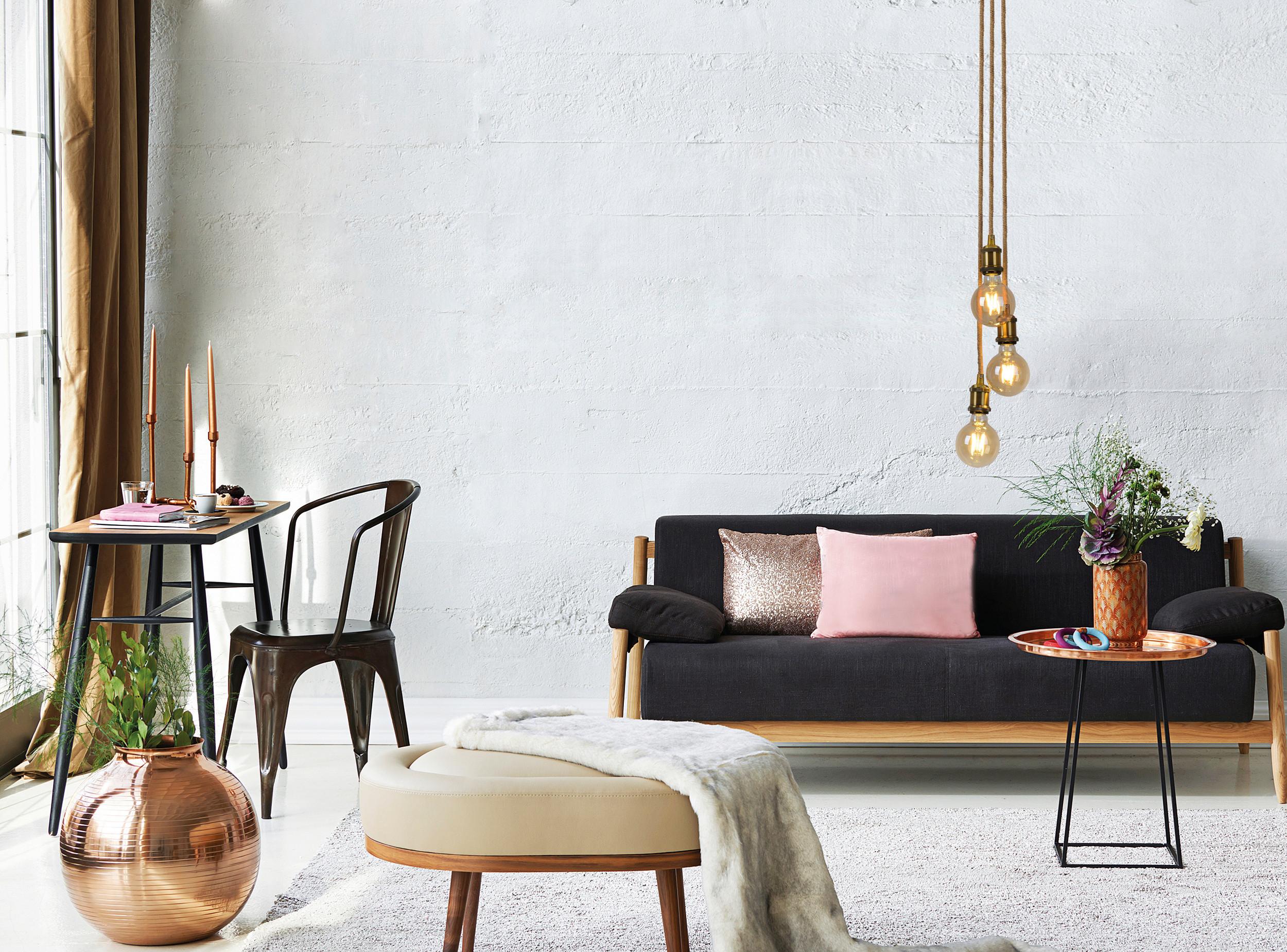 Hängeleuchte Näve H: ca. 88 cm 3-Flammig mit Hanfseil