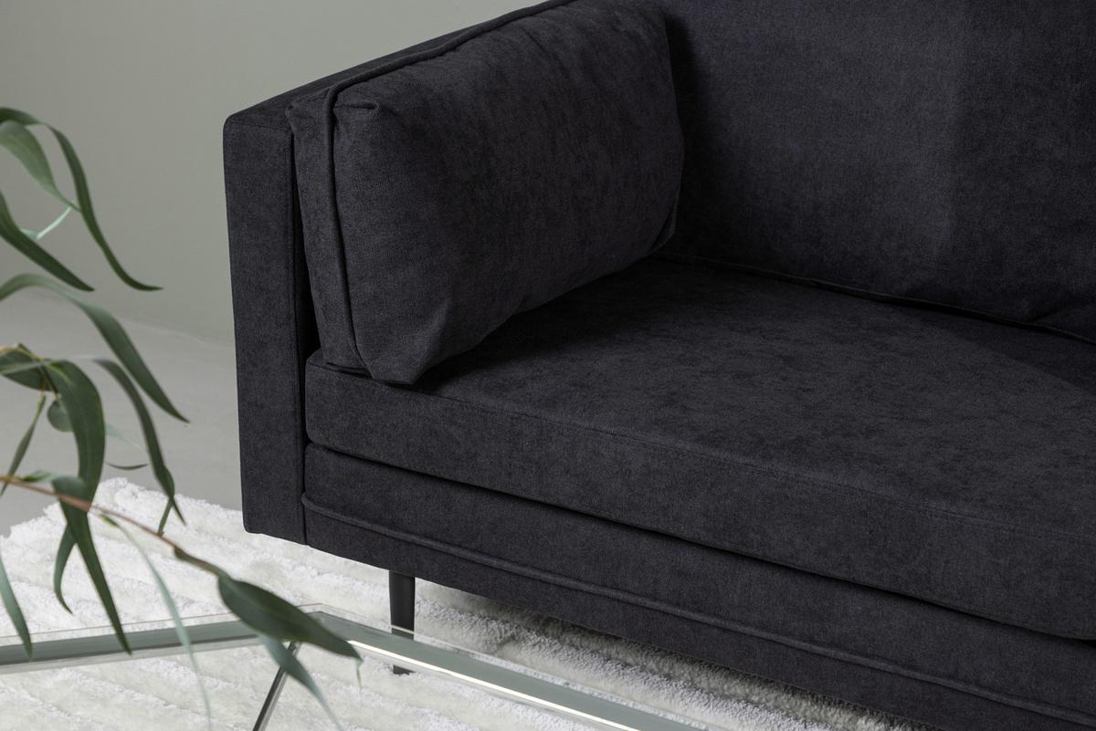 2-sitzer-sofa Boom - Schwarz, Design, Textil/Metall (203/84/90cm) - Livetastic
