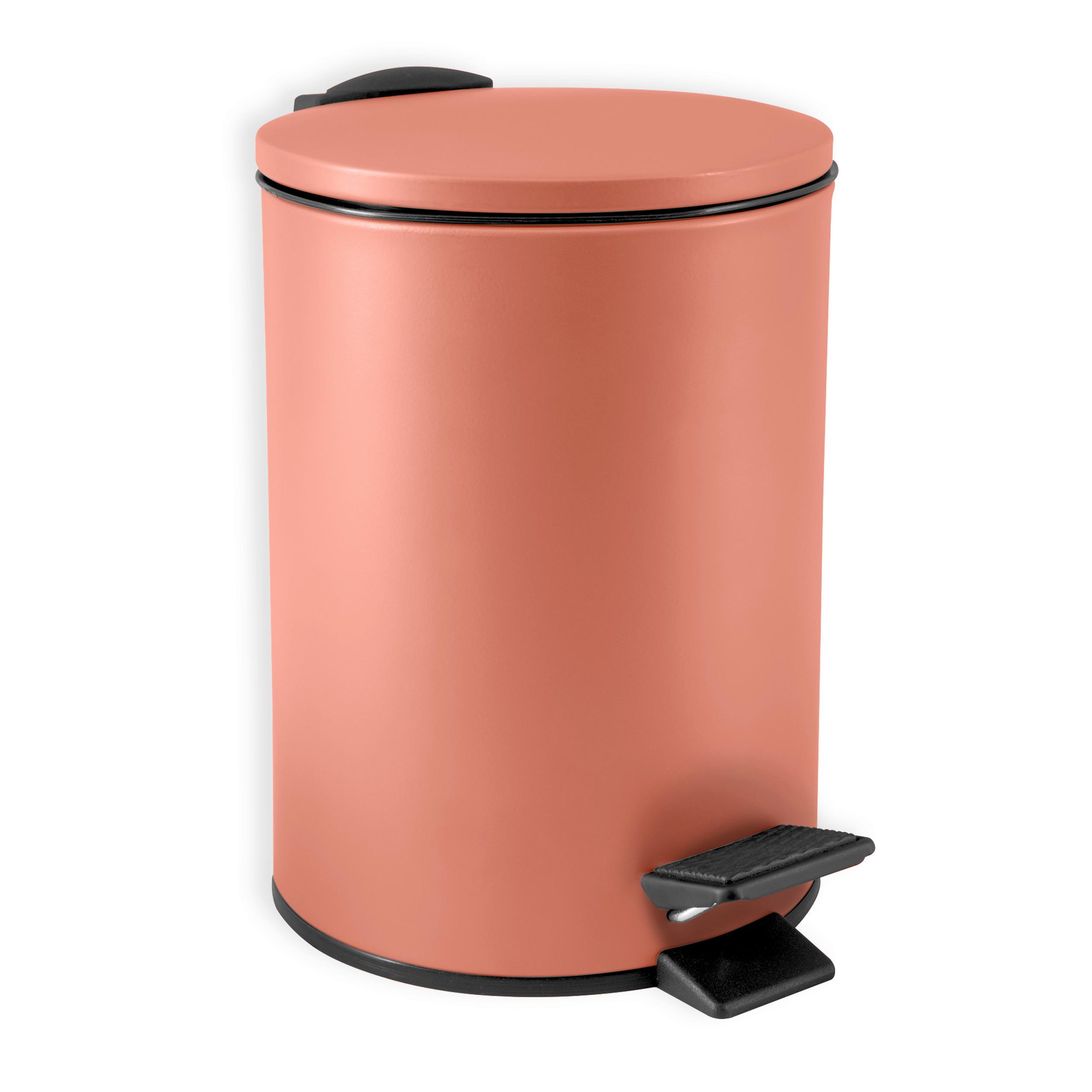 TRETEIMER ADELAR - Terracotta/Schwarz, Basics, Kunststoff/Metall (16.80/16.80/25.00cm) - Spirella