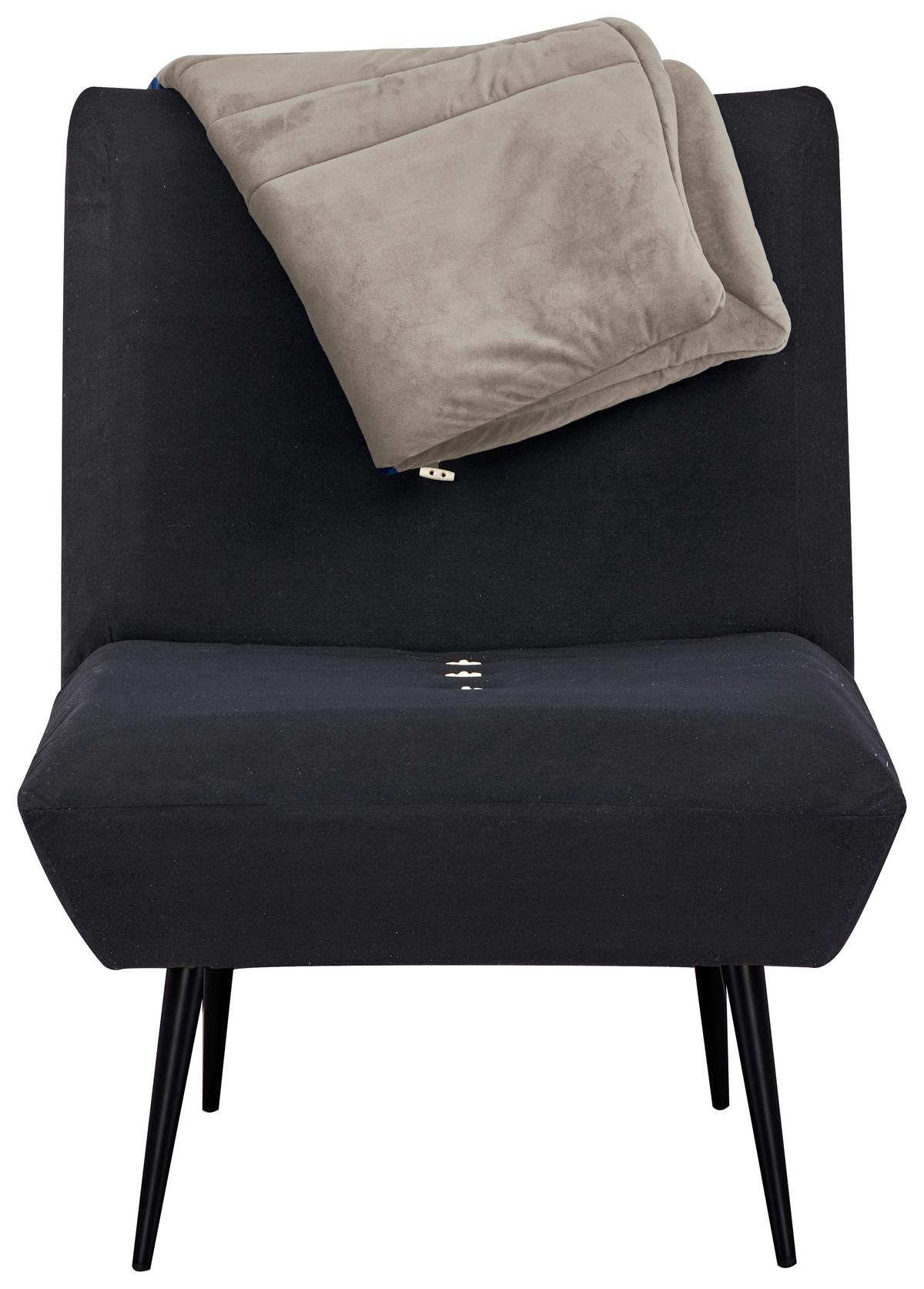 Sessel Jarvis Taupe Samt B: 75 cm - Taupe/Schwarz, MODERN, Textil (75/92/87cm) - MID.YOU