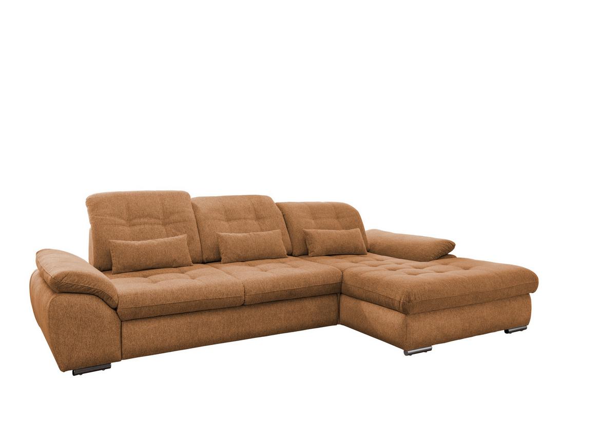 Ecksofa mit Bettkasten Rigatti Currygelb S: 314x184cm - Chromfarben/Currygelb, MODERN, Textil (314/184cm) - Livetastic