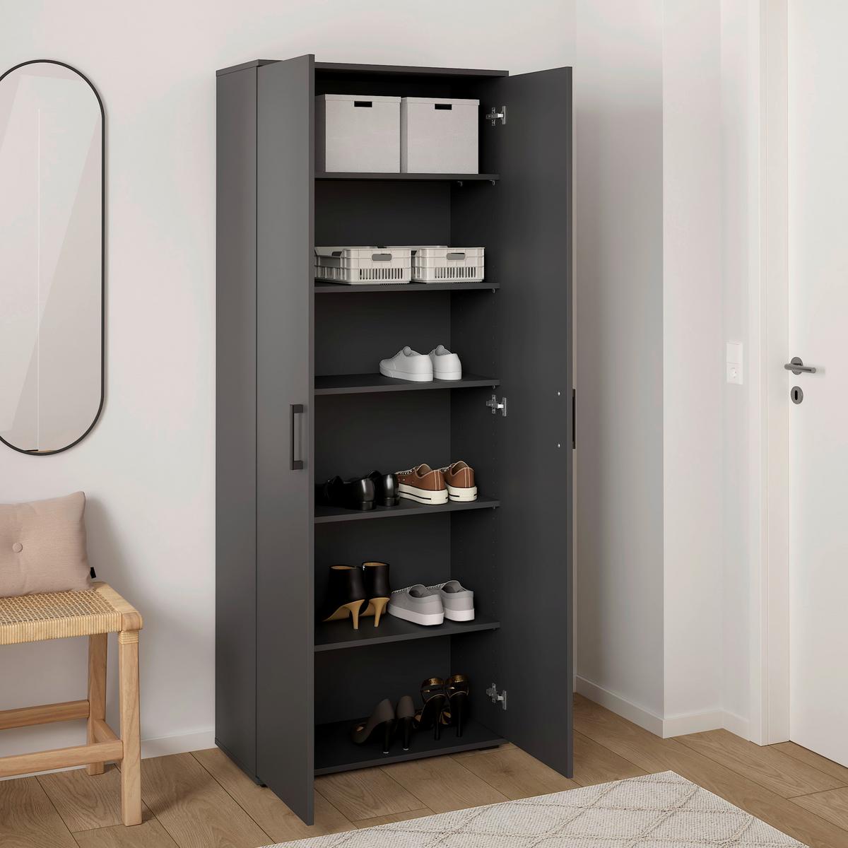 Mehrzweckschrank Bobby I Anthrazit - antracitová, Konventionell, drevo (70/178,9/33,4cm) - Mömax