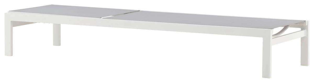 Sonnenliege Copacabana - Weiß/Grau, KONVENTIONELL, Metall (60/30/195cm) - Gardenson