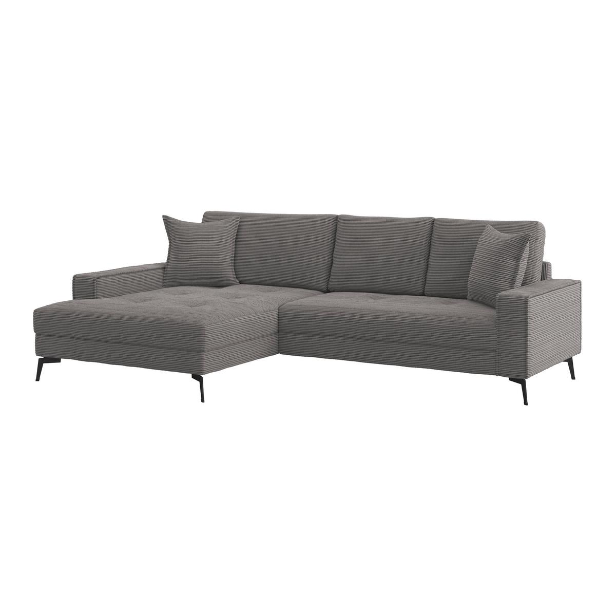 Ecksofa Zero Anthrazit 173x286 cm - Anthrazit/Schwarz, Trend, Textil (173/286cm)