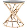 Beistelltisch Wesley 125 Grau/Rosegold B: 40 cm - Roségold/Grau, Design, Glas/Metall (40/40/42cm) - Kayoom