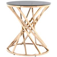 Beistelltisch Wesley 125 Grau/rosegold B: 40 Cm - Roségold/Grau, Design, Glas/Metall (40/40/42cm) - Kayoom