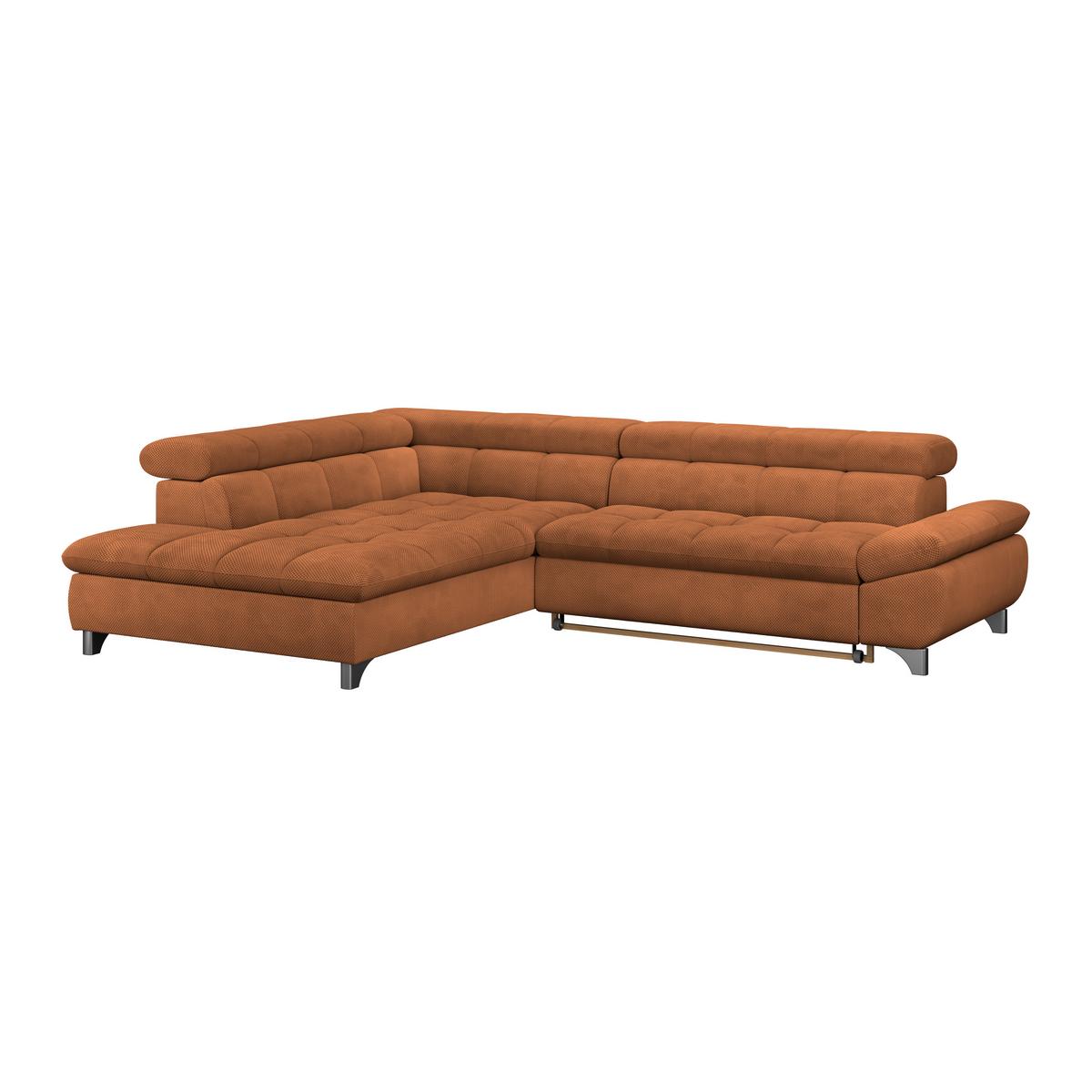 Ecksofa Gemini Terracotta, B: 234cm - Chromfarben/Terracotta, KONVENTIONELL, Textil (234/312cm)