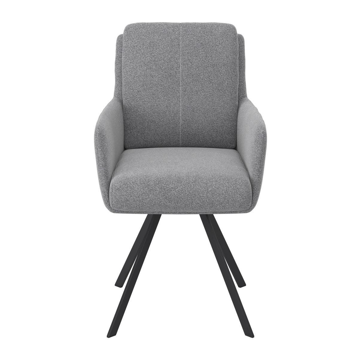 ŽIDLE S PODRUČKAMI MARIE - šedá/černá, Moderní, kov/dřevo (60/95,5/65cm) - Bessagi Home