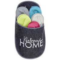 Gästepantoffel Set 5 Stück Unisex Filz Versch. Größen - Türkis/Beere, MODERN, Textil - Luca Bessoni