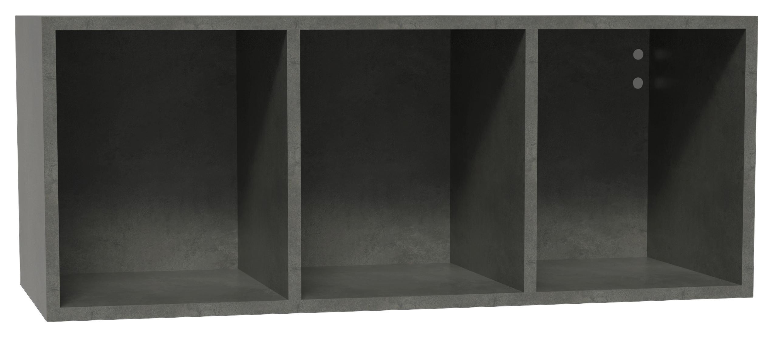 Wandregal Las Vegas Schieferfarben B: 90 cm - Schieferfarben, MODERN, Holzwerkstoff (90/36/37cm) - Vertico