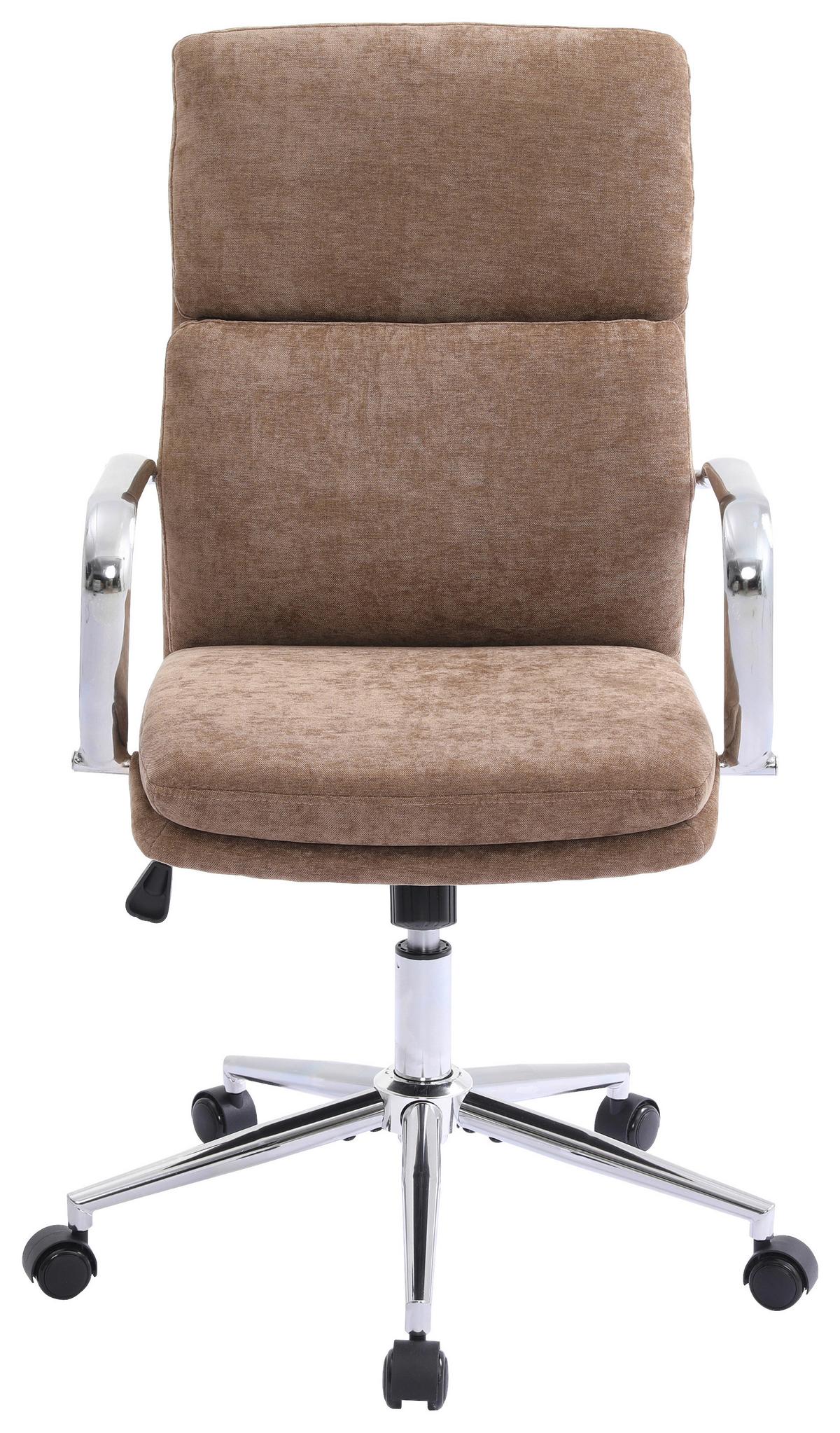 Drehstuhl Verona Braun B: 56 cm - Chromfarben/Braun, MODERN, Holz/Kunststoff (56/100-110/65,5cm) - Livetastic