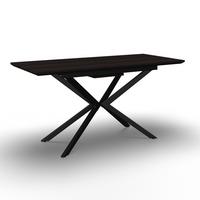 Výsuvný stůl AKI 140-180 - černá/barvy vlašských ořechů, Moderní, kov/kompozitní dřevo (140-180/76/80cm) - Bessagi Home