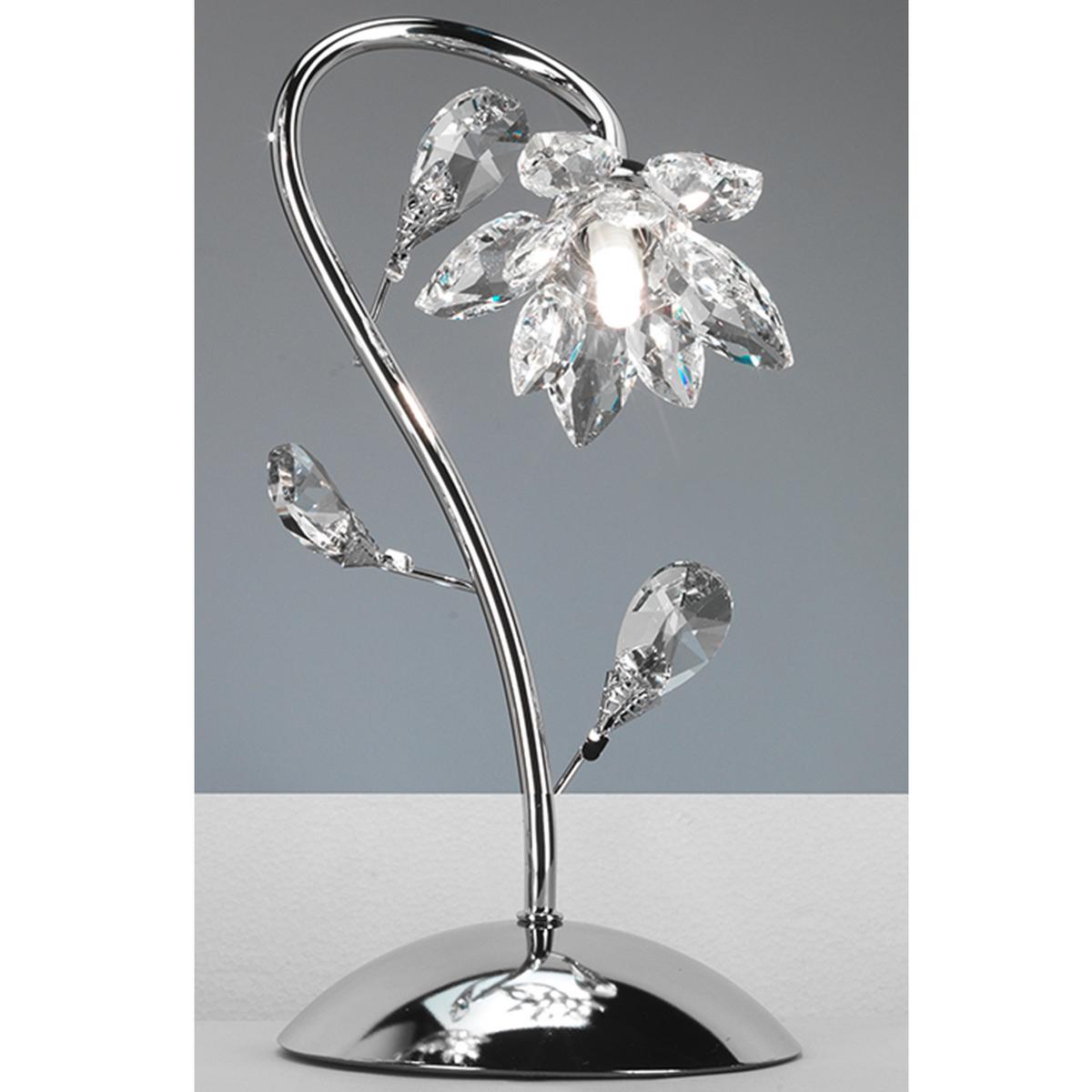 Kristall-Tischleuchte 4773/L - Chromfarben, KONVENTIONELL, Glas/Metall (20/35cm)