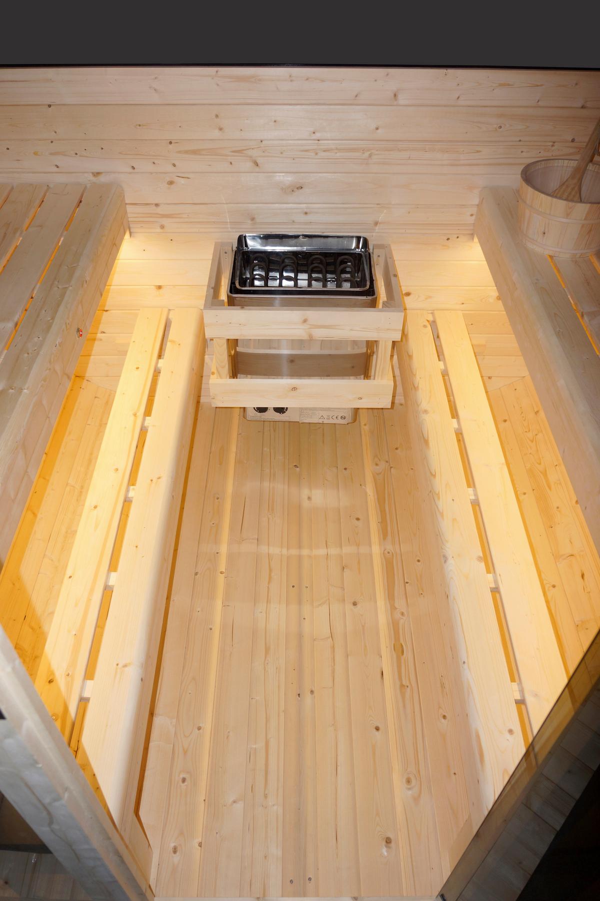 Sauna Hanko Fichtefarben B: 180 cm - Fichtefarben, KONVENTIONELL, Holz (210/180/210cm) - Sanotechnik