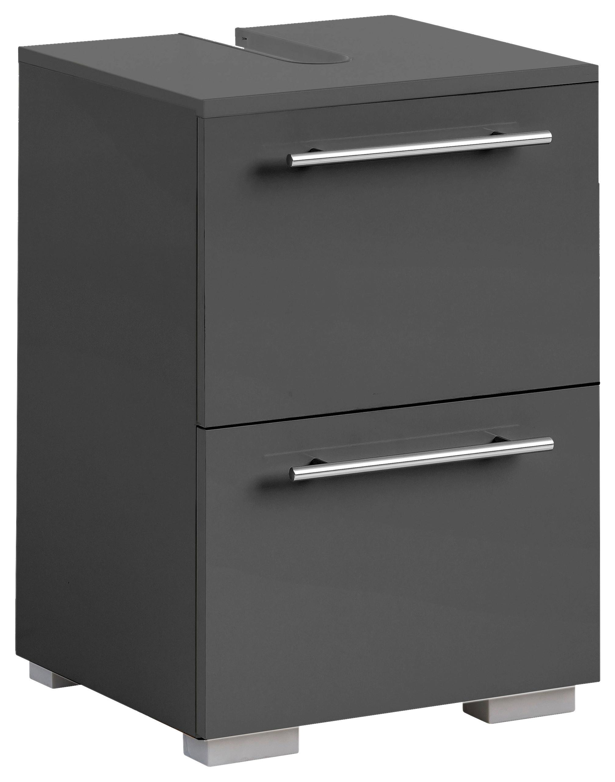 Waschbeckenunterschrank Carlos B: 40,2 Cm Anthrazit - Anthrazit/Silberfarben, KONVENTIONELL, Holzwerkstoff (40,2/59,1/35cm) - MID.YOU