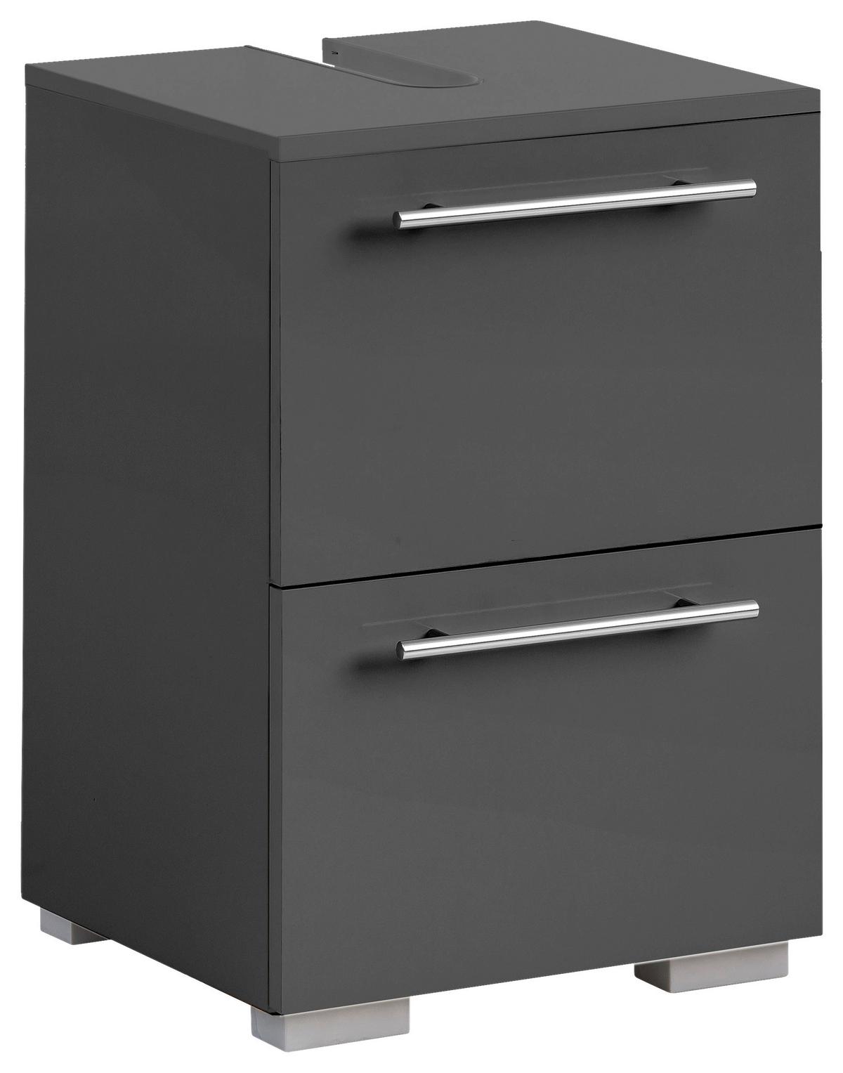 Waschbeckenunterschrank Carlos B: 40,2 cm Anthrazit - Anthrazit/Silberfarben, KONVENTIONELL, Holzwerkstoff (40,2/59,1/35cm) - MID.YOU