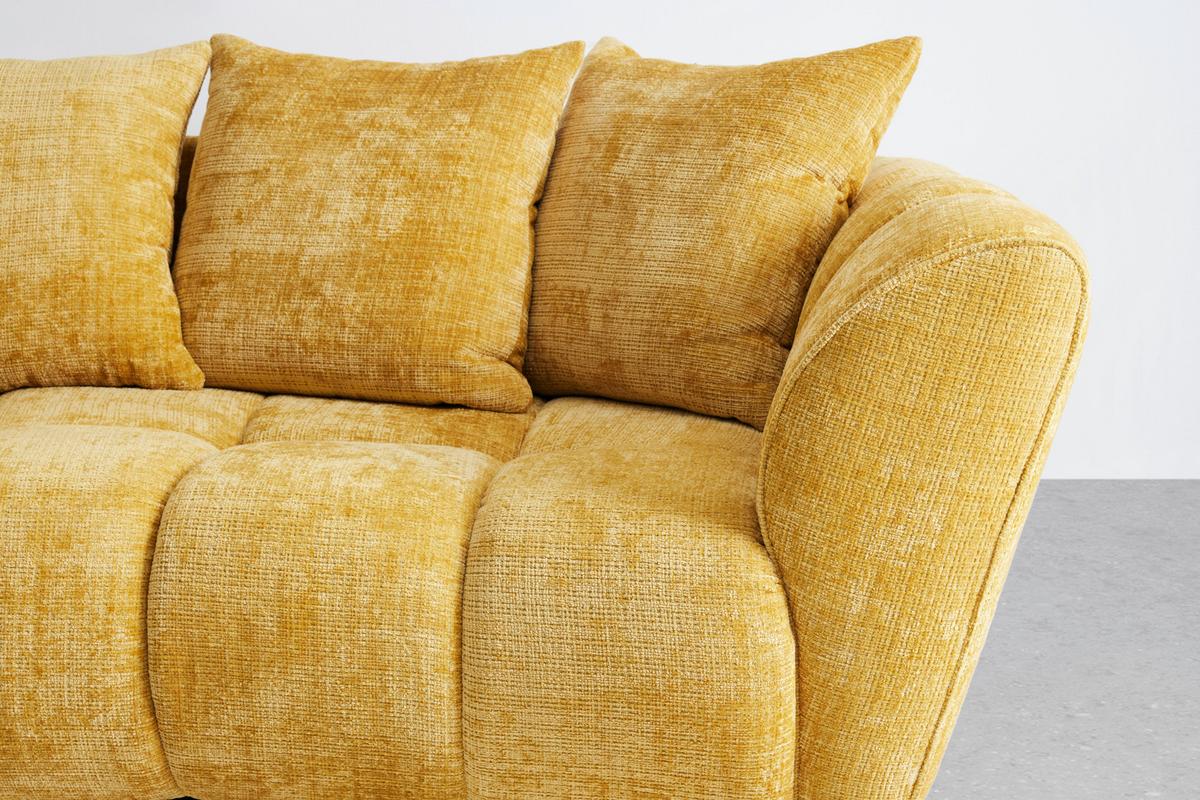 Velká pohovka BONELLI, žlutám s polštáři - černá/žlutá, Moderní, textil/plast (280/74cm) - Mömax