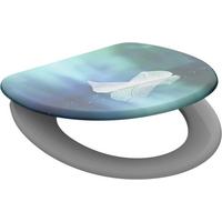 WC-Sitz blau mit Absenkautomatik, B: 37,5cm - Blau, KONVENTIONELL, Kunststoff (37,5/45,0/2,5cm)