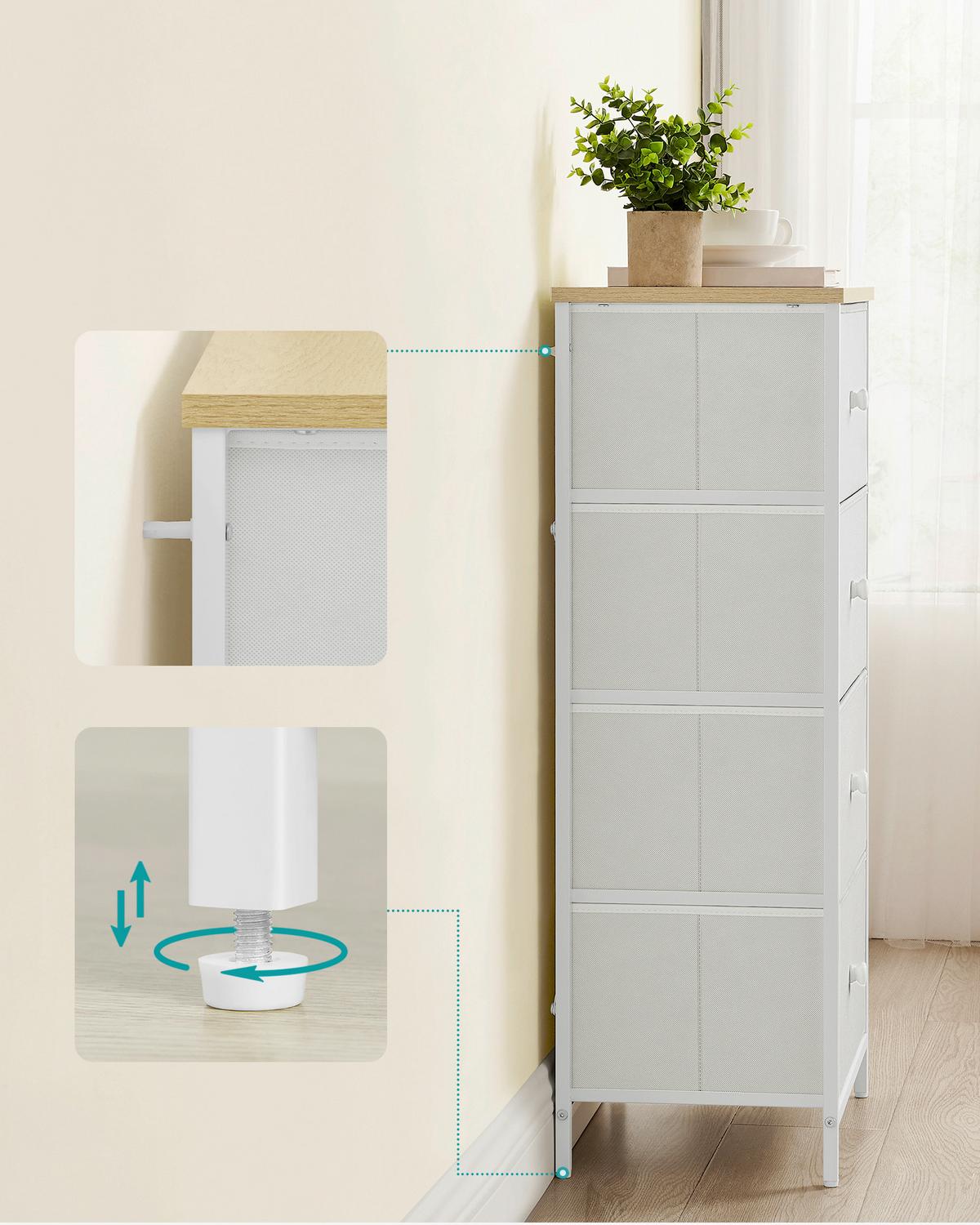 Kommode Weiß, Eiche Dekor B: 45cm - Eichefarben/Weiß, Basics, Holzwerkstoff/Textil (45/91,7/30cm)