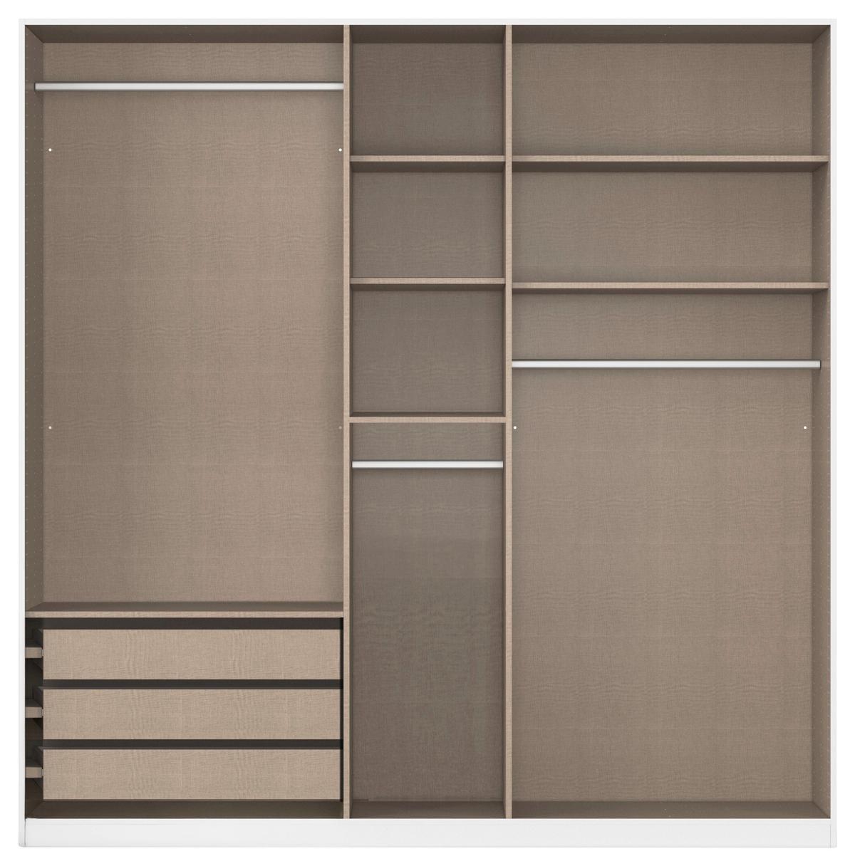 Kleiderschrank Safari B: 226 cm - Champagner/Eiche Artisan, KONVENTIONELL, Holzwerkstoff (226/229/54cm)
