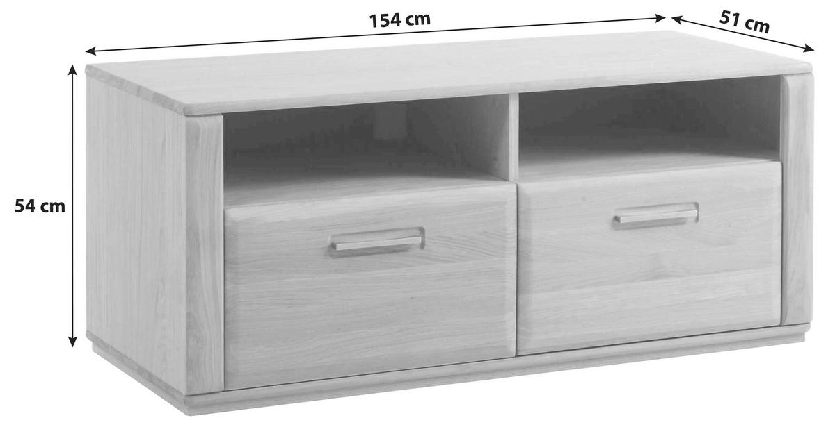 TV-Element Sena B: 154 cm Buche Dekor - Buchefarben, Design, Holz/Holzwerkstoff (154/54/51cm) - Livetastic