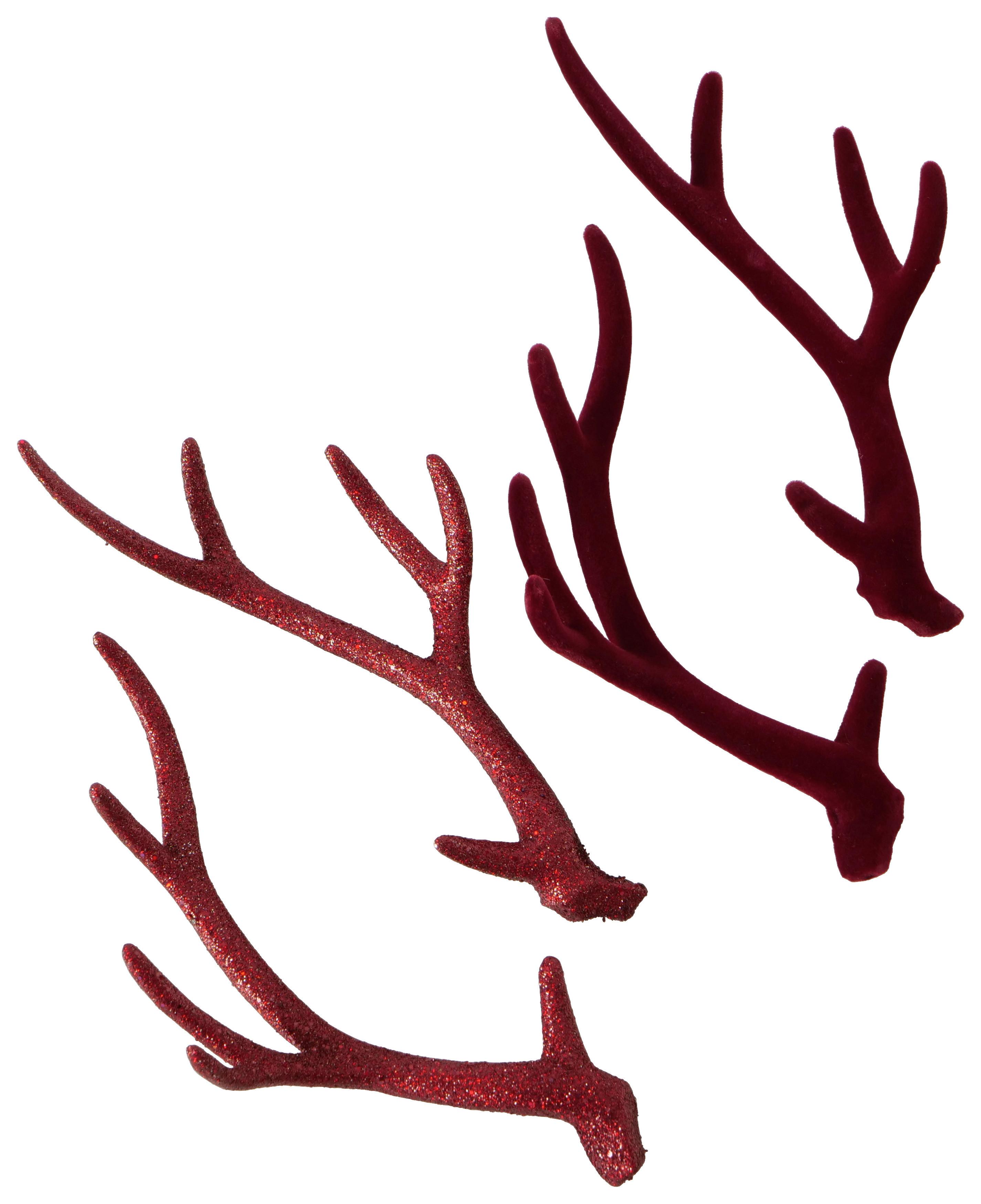Weihnachtsdeko Geweih Kunststoff 2 Stk. - Basics, Kunststoff (16/30cm)