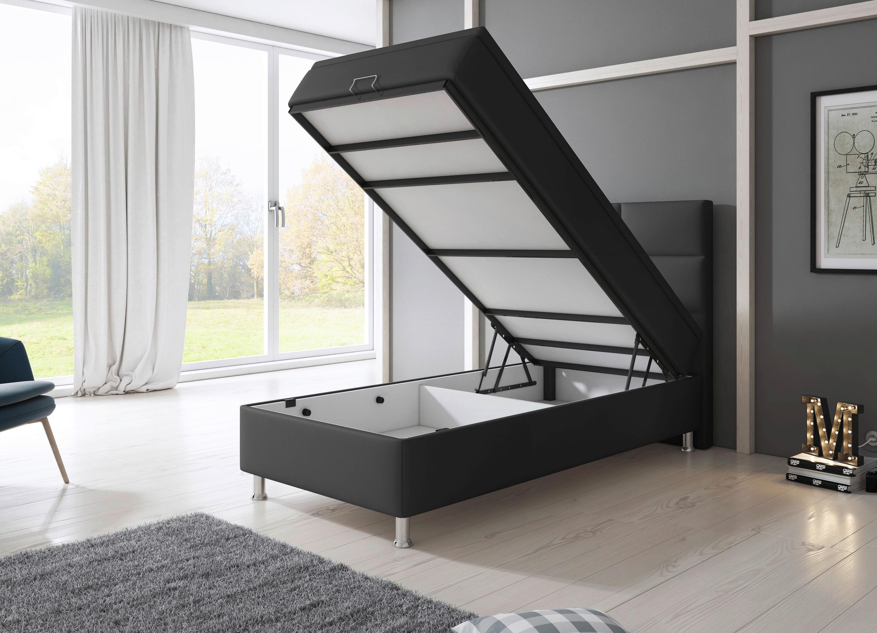 Boxspringbett im Lederlook