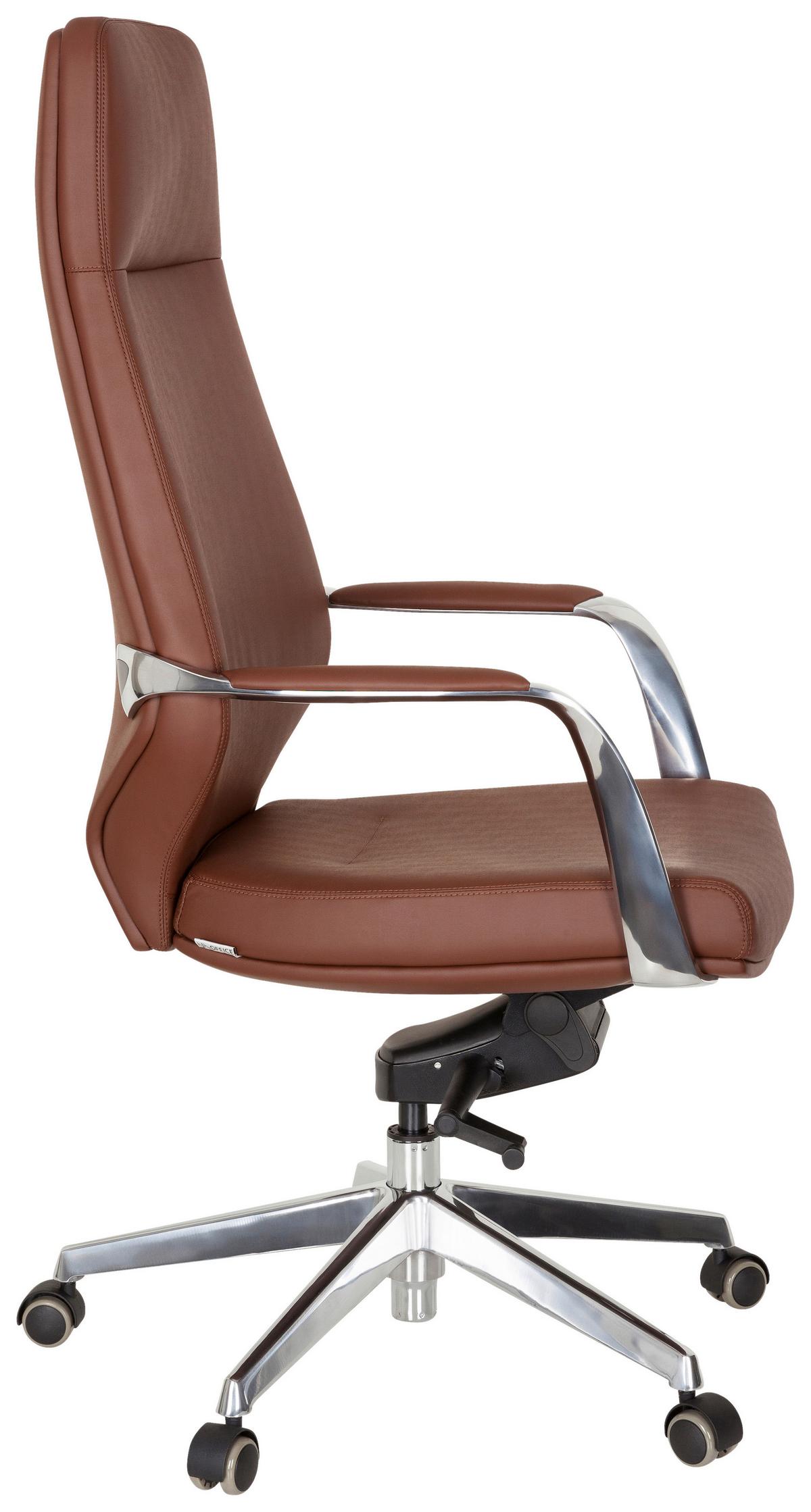 Chefsessel Velvet Braun Bis 120 Kg - Silberfarben/Braun, Basics, Kunststoff/Textil (63/133/65cm) - MID.YOU