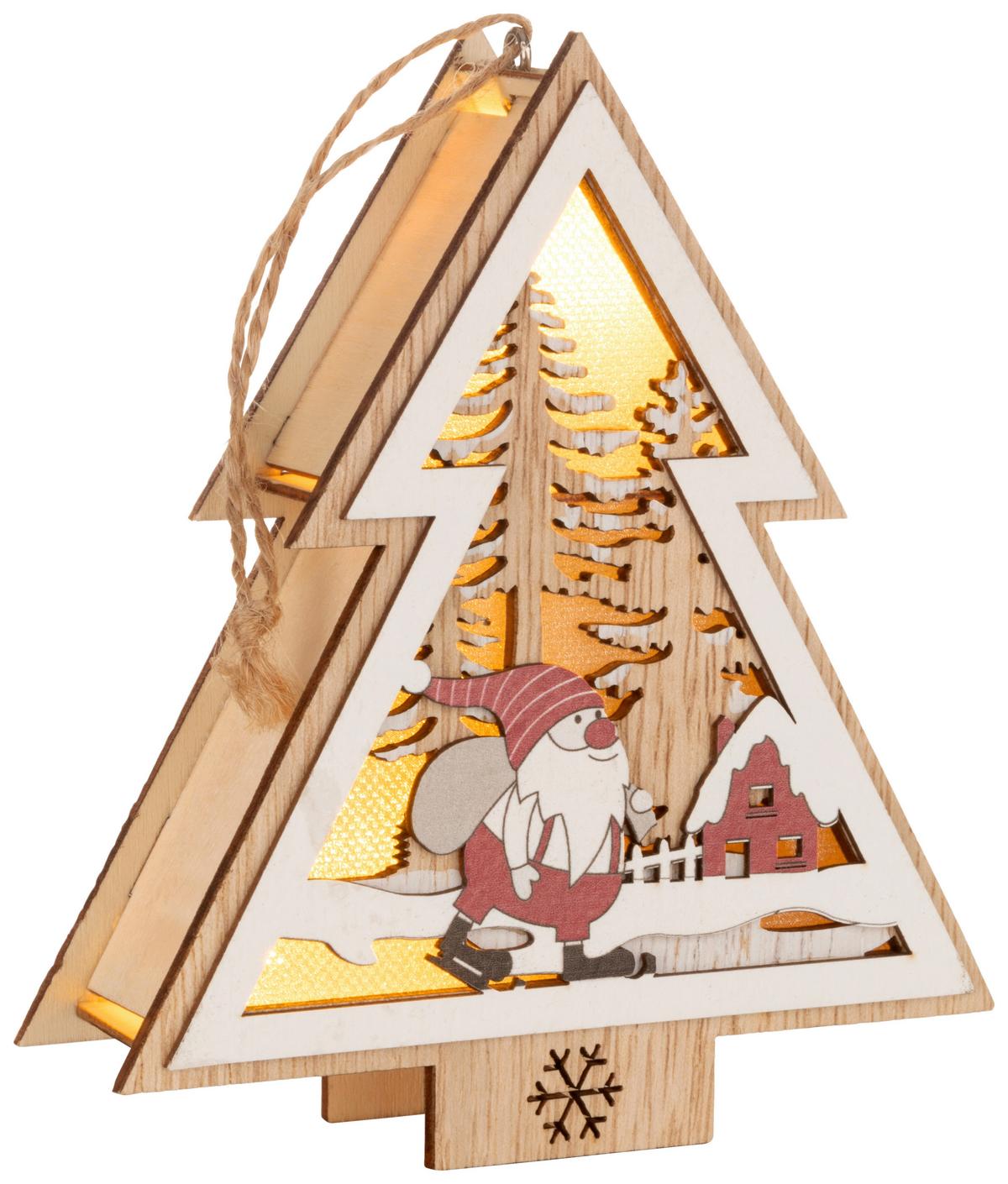 LED-Dekoleuchte Tree - Rot/Schwarz, MODERN, Holz/Kunststoff (11,2/13/3,5cm) - James Wood
