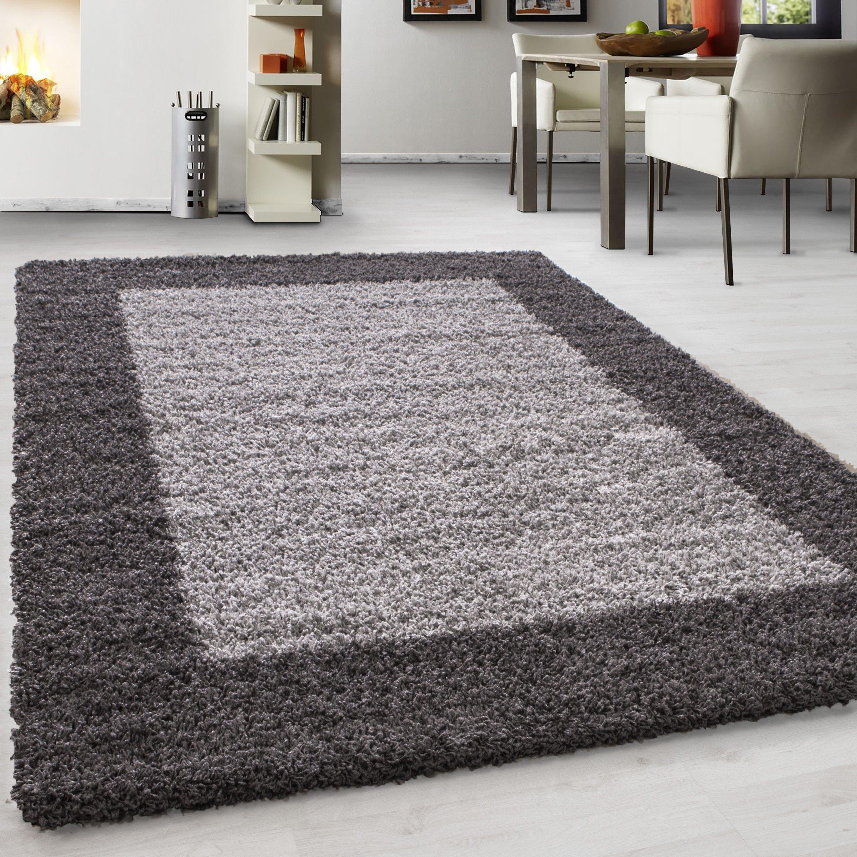 Hochflor Teppich Grau Life 120x170 cm - Grau, KONVENTIONELL, Textil (120/170cm) - Novel