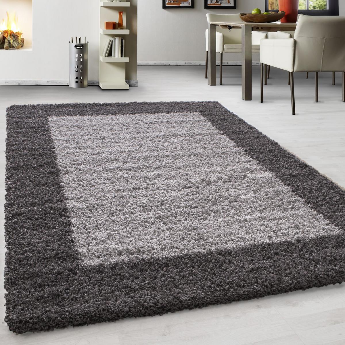 Hochflor Teppich Grau Life 80x250 cm - Grau, KONVENTIONELL, Textil (80/250cm) - Novel