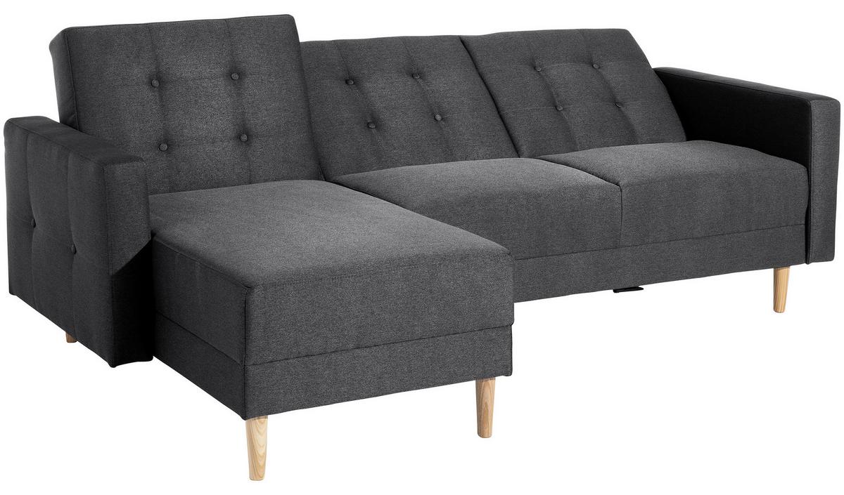 Ecksofa Mit Schlaffunktion Easy Relax Graphitfarben - Eschefarben/Graphitfarben, MODERN, Textil (223/152cm) - Max Winzer