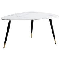 Couchtisch Weiß L: 90 cm - Goldfarben/Schwarz, Design, Holzwerkstoff/Metall (90/60/41cm) - MID.YOU
