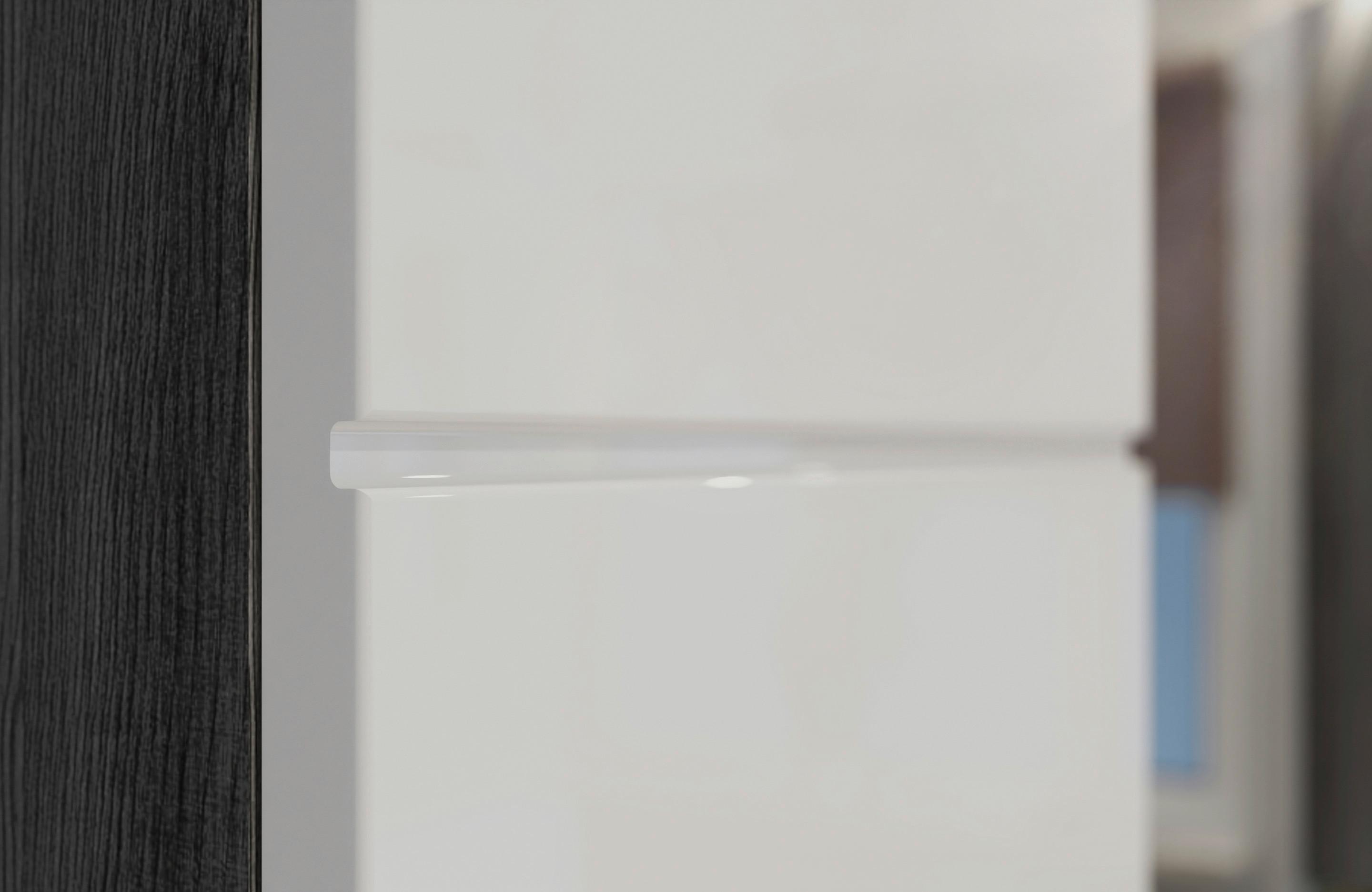 Badezimmer Scout - Weiß Hochglanz/Grau, MODERN, Glas/Holzwerkstoff (60cm) - MID.YOU