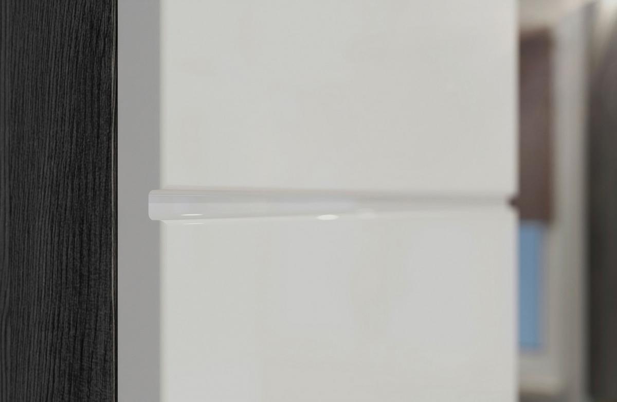 Badezimmer Scout - Weiß Hochglanz/Grau, MODERN, Glas/Holzwerkstoff (60cm) - MID.YOU