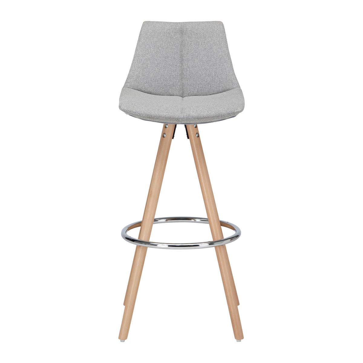 Barová židle NELO světle šedá - šedá/barvy chromu, Moderní, kov/dřevo (42/100/33cm) - Bessagi Home