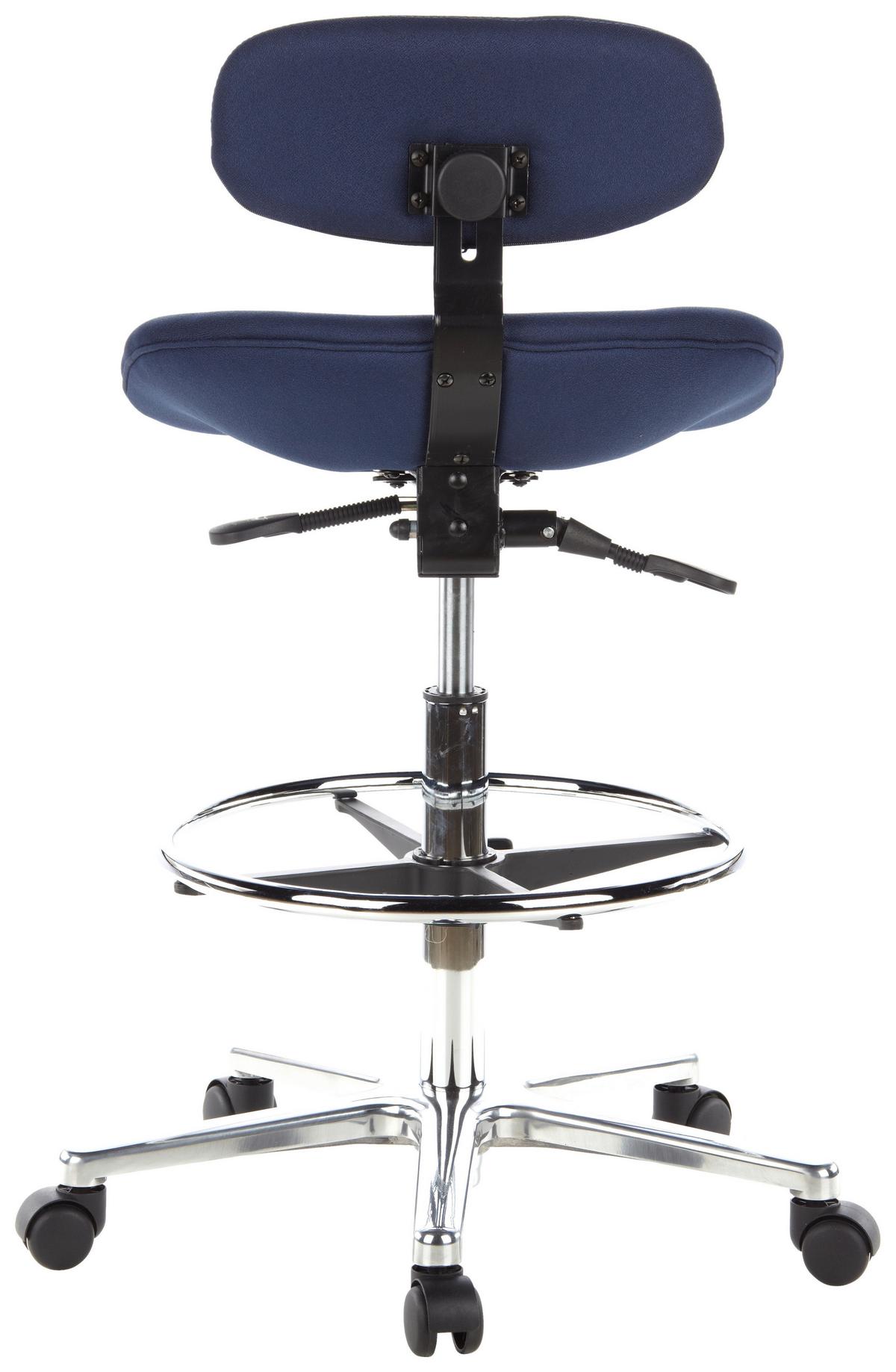Bürohocker Work Mf Blau Bis 100 Kg - Blau/Silberfarben, Basics, Kunststoff/Textil (50/106/40cm) - MID.YOU