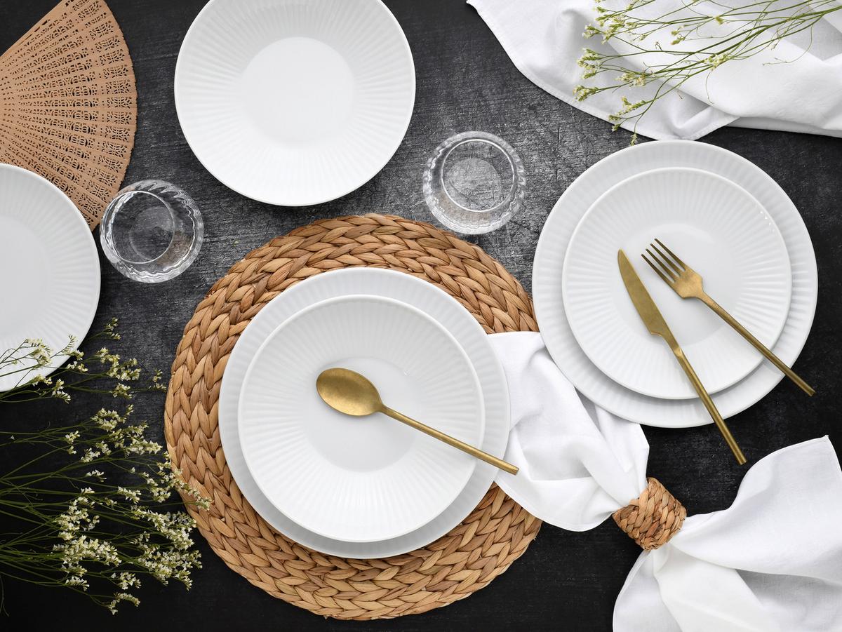 Speisetellerset Valencia 18--Teilig. Weiß - Weiß, Design, Keramik - Creatable