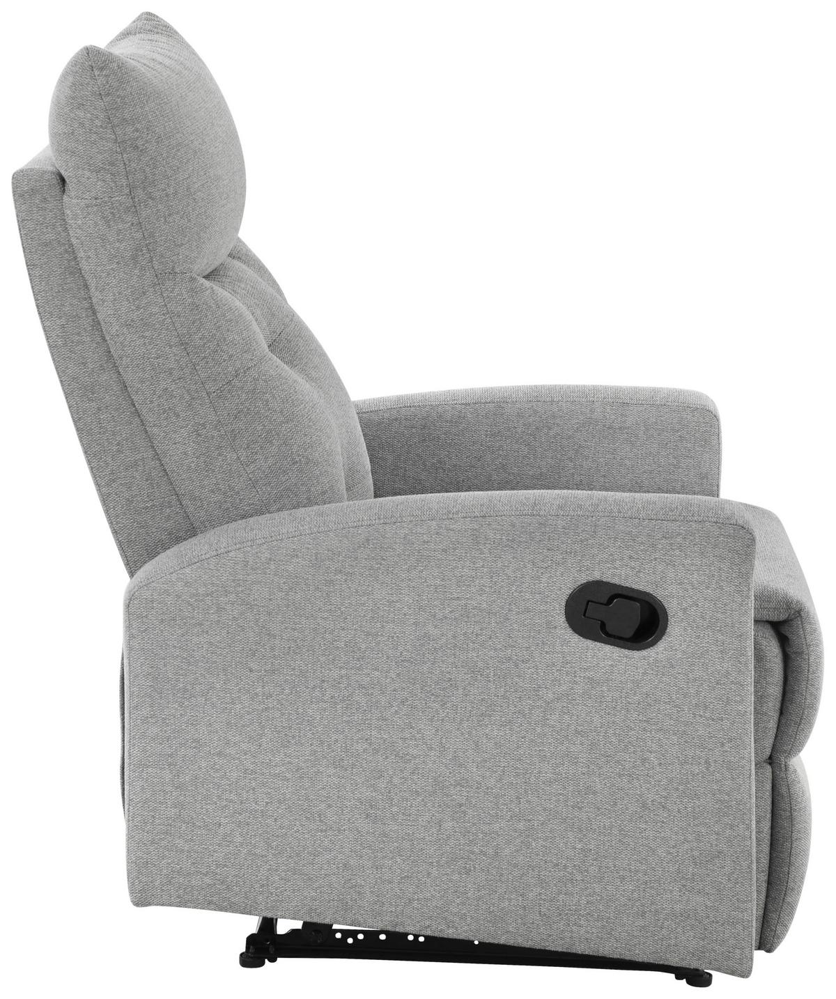 Sitzgarnitur 3-tlg. Nuvia Mit Relaxfunktion Grau - Schwarz/Grau, Design, Textil - Livetastic