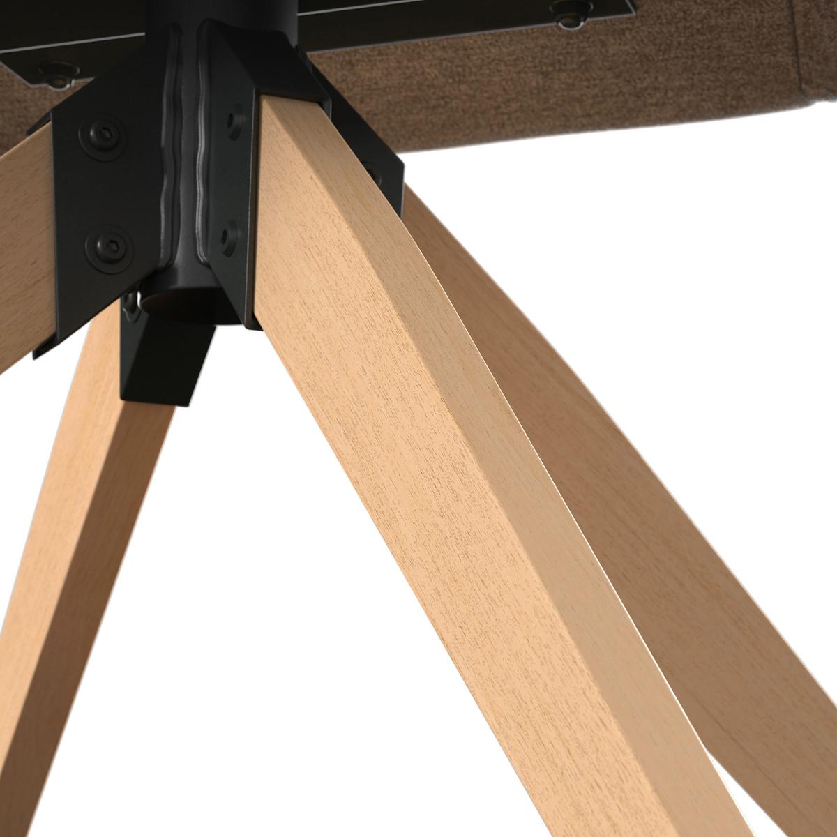 Stolička s podrúčkami Adrien, hnedá - hnedá/prírodná farba, Modern, kov/drevo (60/88/65cm) - Bessagi Home