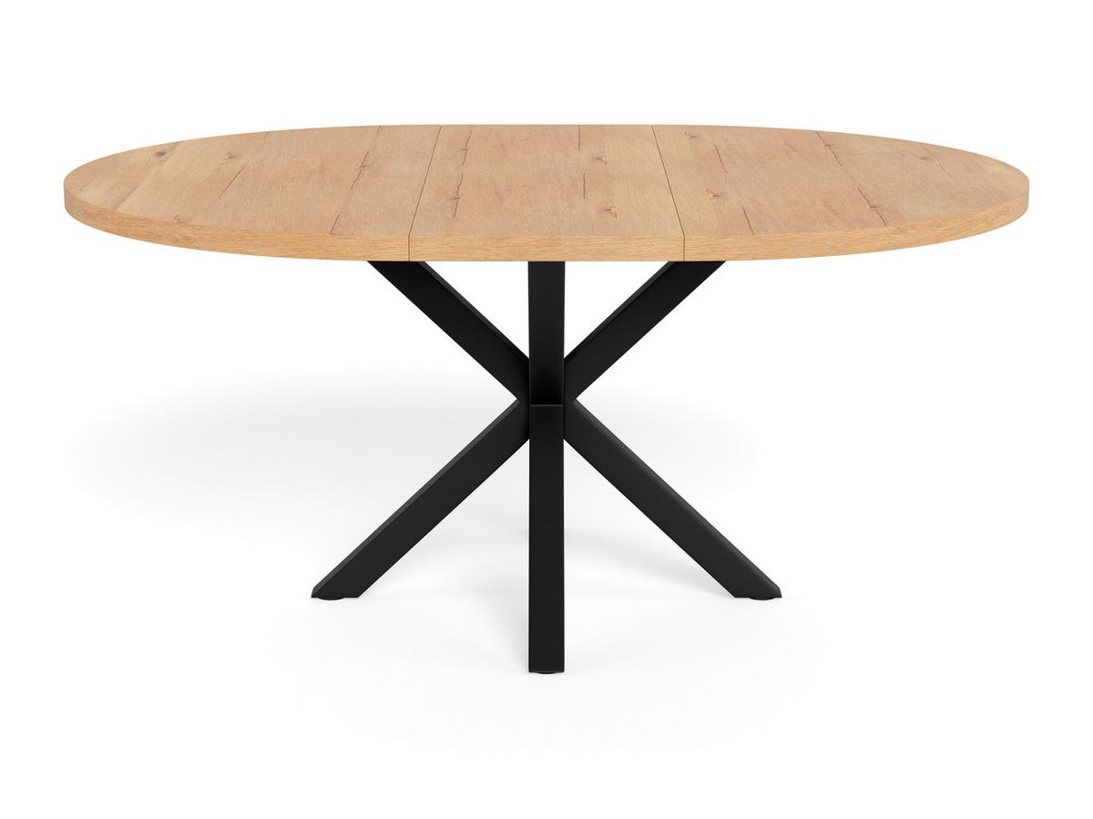 Jídelní stůl HEAVEN částeční masiv 120/160 - divoký dub/černá, Design, kov/dřevo (120(160)/76/120cm) - MID.YOU