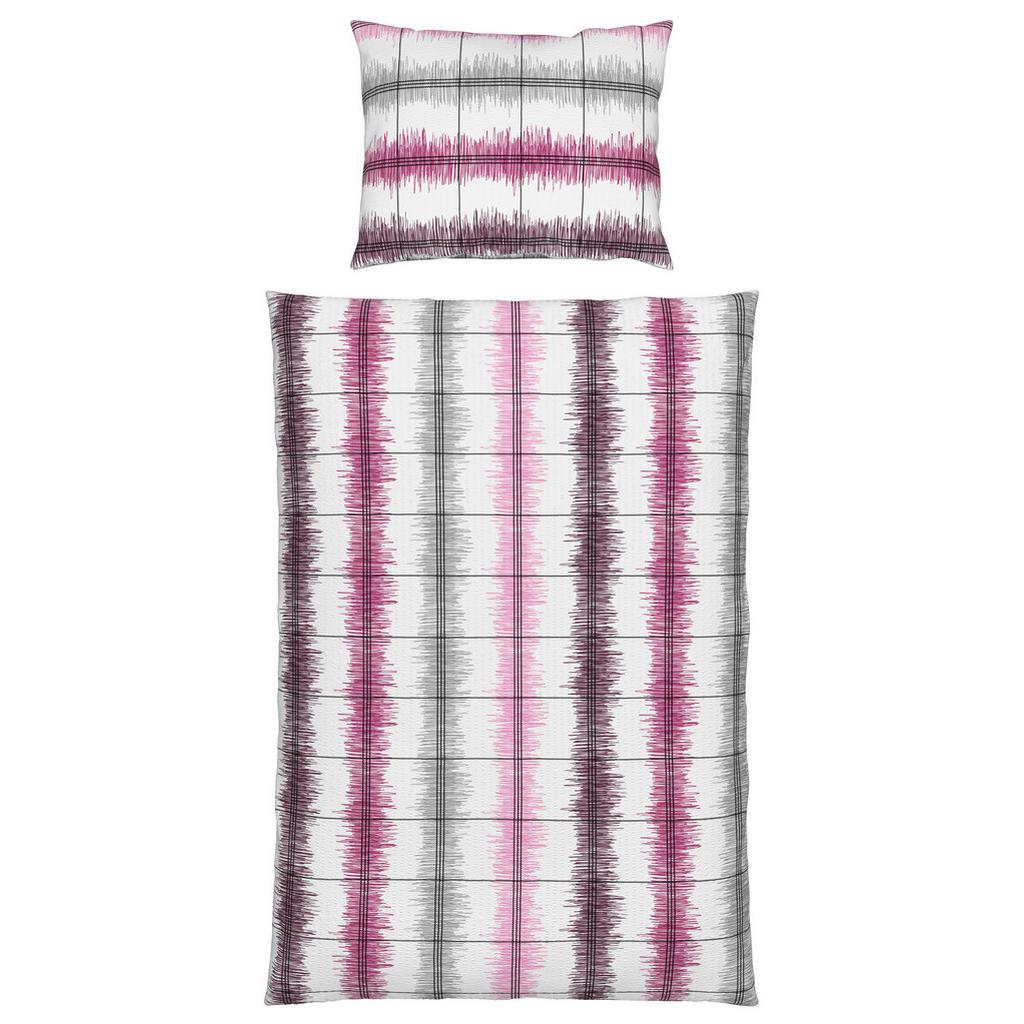 Seersucker Bettwäsche 140x200 cm Aurelia Baumwolle Beere