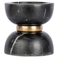 Kerzenhalter Sorin Schwarz/gold 12,75x12,75 Cm - Goldfarben/Schwarz, Trend, Stein/Metall (12.75/12.75/14cm) - Kayoom