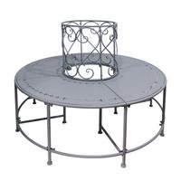 Baumbank Metallbank Rund Mf077 - Blaugrau, Design, Metall (123/123/90cm)