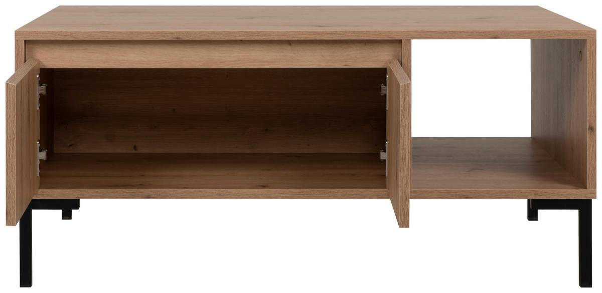 Couchtisch Korsika Eiche Artisan Dekor L: 100cm - Schwarz/Eiche Artisan, Design, Holzwerkstoff/Metall (100/60/43cm) - MID.YOU