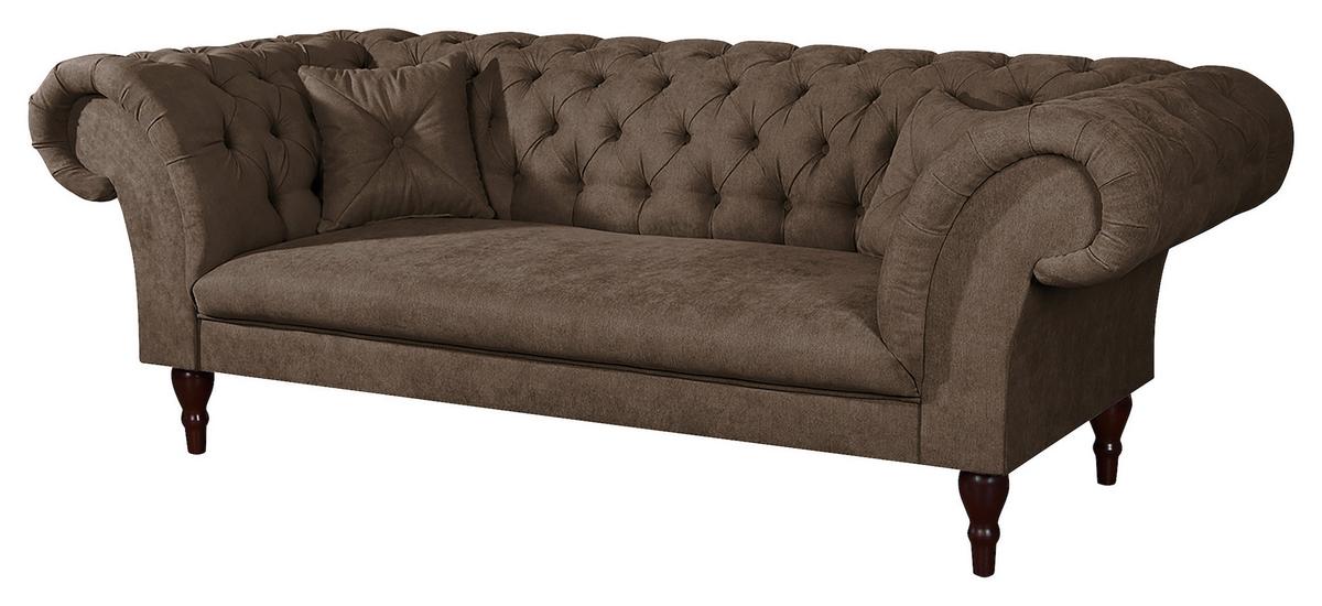 3-Sitzer-Sofa Preston Graubraun B: 232 cm - Graubraun/Braun, Design, Textil (232/79/97cm) - Livetastic