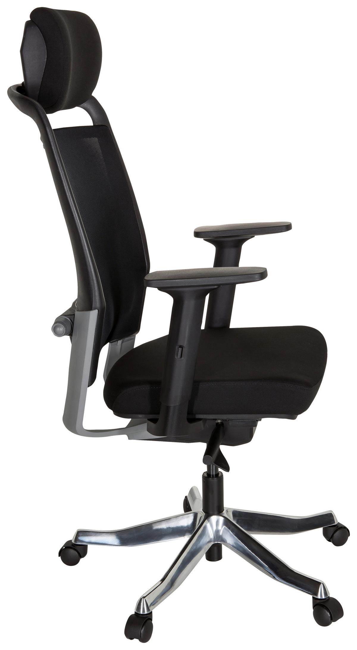 Drehstuhl Ikast I Schwarz - Silberfarben/Schwarz, MODERN, Kunststoff/Textil (68/120/55cm) - MID.YOU