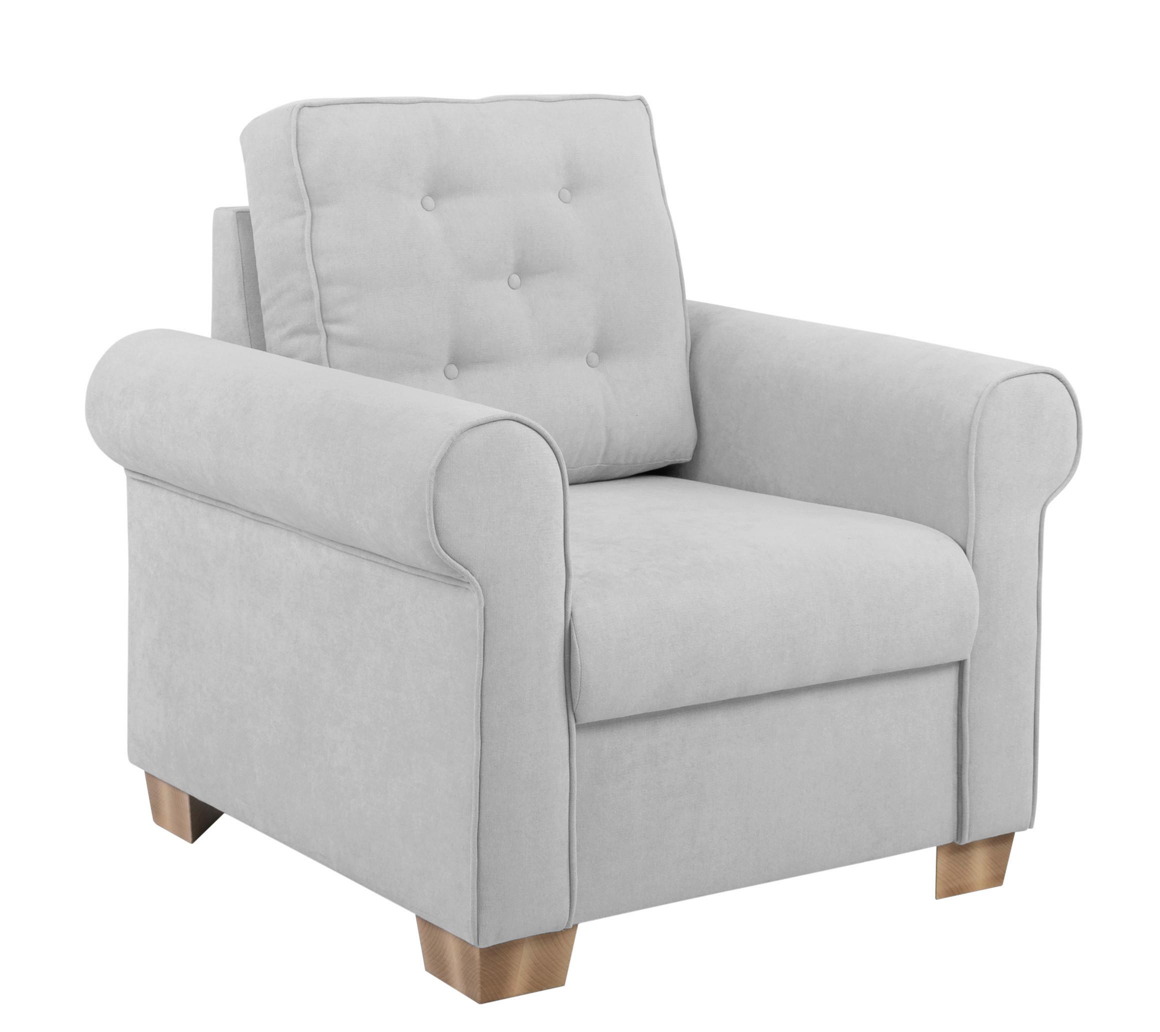 Sessel Arles, Hellgrau 20 B: 93 Cm - Buchefarben/Hellgrau, Design, Textil (93/89/82cm) - MID.YOU